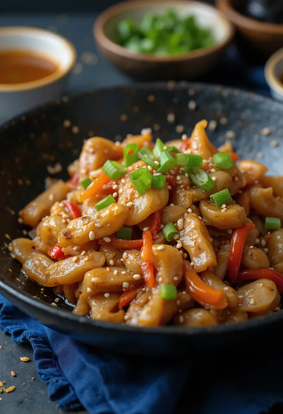 Stir-fry κροκόδειλου σερβιρισμένο με ρύζι και λαχανικά