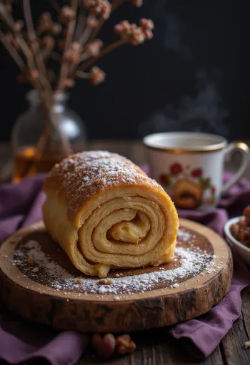 Kürtőskalács με κάστανο σερβιρισμένο