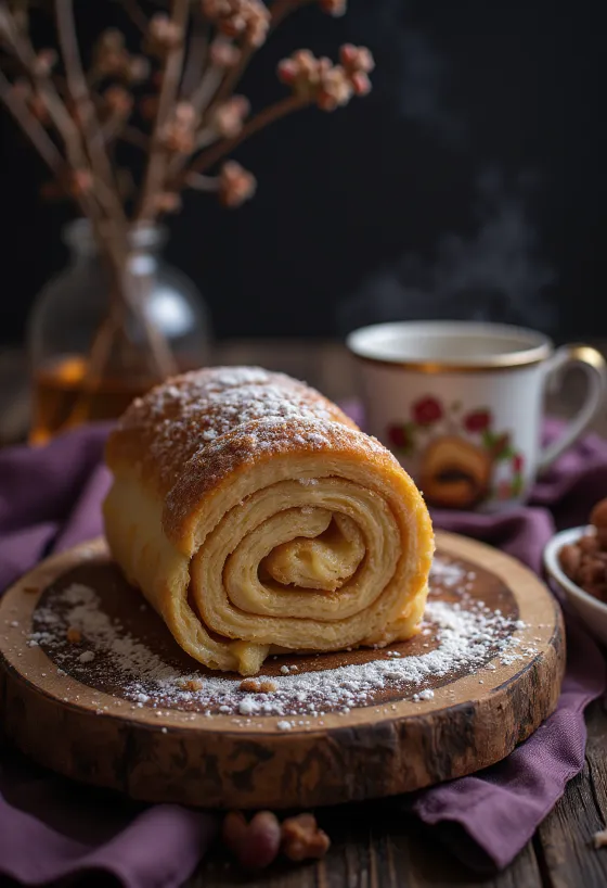 Kürtőskalács με κάστανο σερβιρισμένο