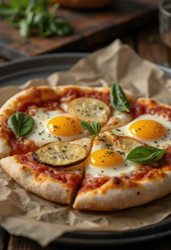 Pizza alla Melanzana με μελιτζάνα και μοτσαρέλα