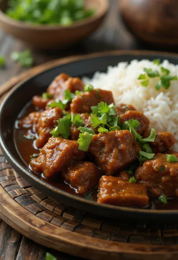 Μοσχάρι Rendang σερβιρισμένο