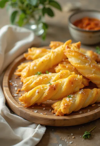 Τραγανά μπαστούνια τυριού φρεσκοψημένα, με ροδοκόκκινη στρώση τυριού