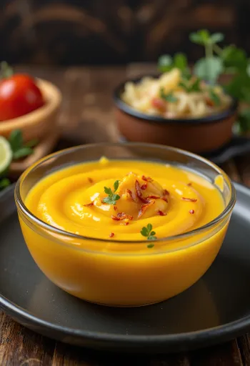 Σάλτσα μάνγκο και λάιμ σερβιρισμένη με ψητό ψάρι