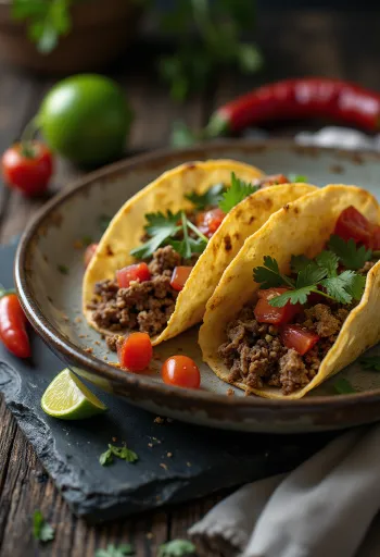 Tacos de Carne Molida σερβιρισμένα