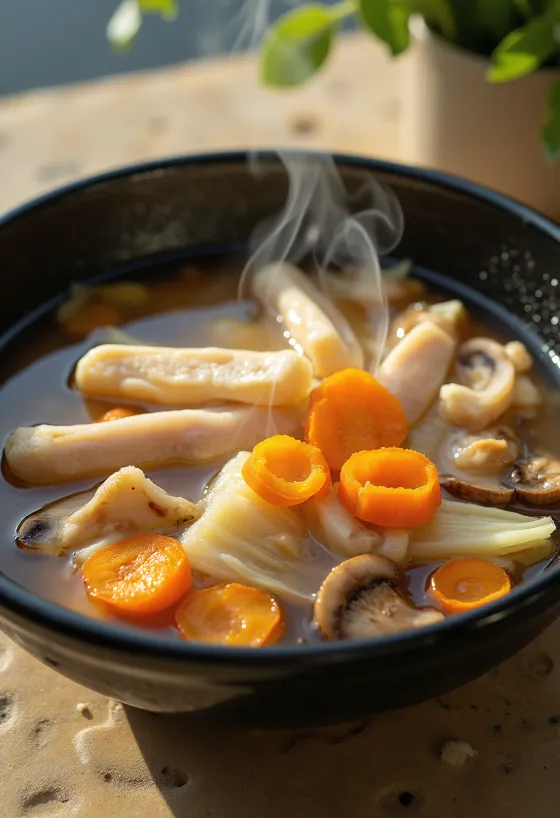 Kiritanpo nabe με καρότα και κρέας κοτόπουλου