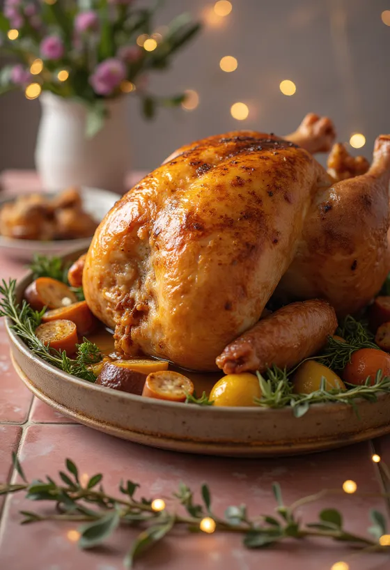 Γεμιστή γαλοπούλα ψημένη στο φούρνο, με τραγανή πέτσα και πλούσια γέμιση.