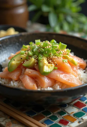 Μπολ Chirashi με αβοκάντο, σολομό και φρέσκα λαχανικά