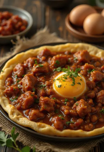 Doro wat σερβιρισμένο με βραστό αυγό και πίτες injera