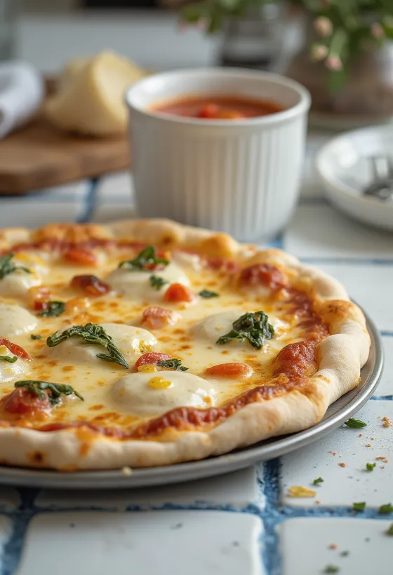 Pizza alla Ricotta με ρικότα και τυρί