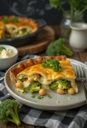 Φρεσκοψημένη πίτα λαχανικών με μπαχαρικά, διακοσμημένη με πολύχρωμα λαχανικά