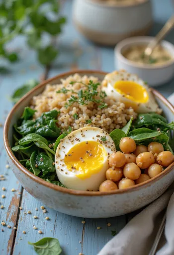 Μπολ του Βούδα με πικάντικη ψητή μελιτζάνα