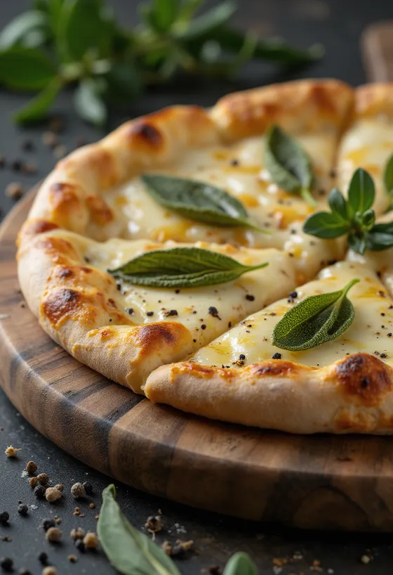 Pizza alla Salvia με φασκόμηλο και τυρί
