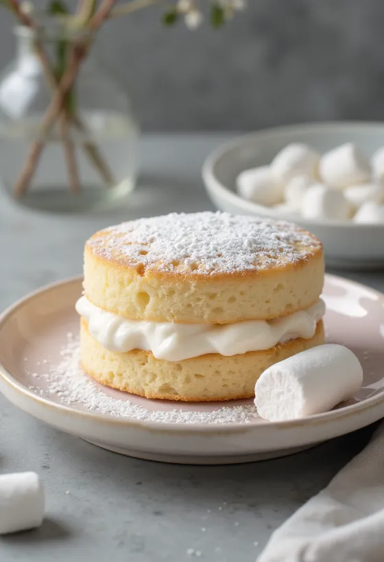 Κέικ κρέμας marshmallow διακοσμημένο με πολύχρωμα marshmallows