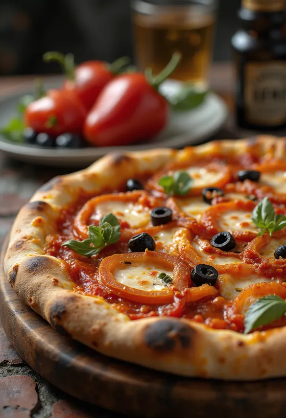 Pizza alla Zingara με λαχανικά και λουκάνικο