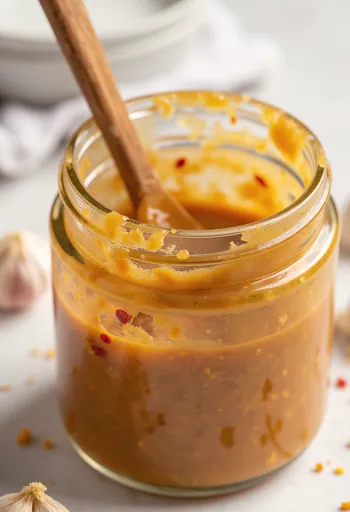 Μαρινάδα BBQ με φυστικοβούτυρο και τσίλι σερβιρισμένη