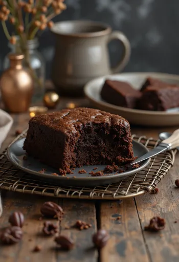 Σπιτική τούρτα σοκολάτας σερβιρισμένη