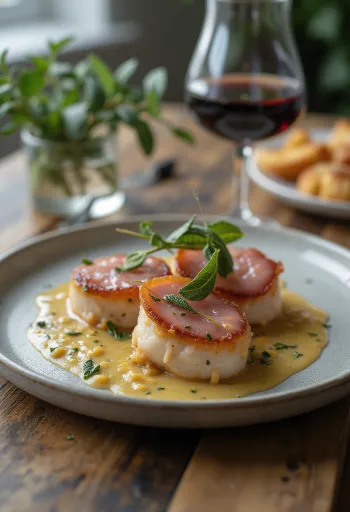 Saltimbocca σερβιρισμένο με σπεκ