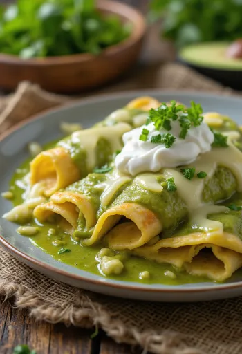Enchilada verde σερβιρισμένη