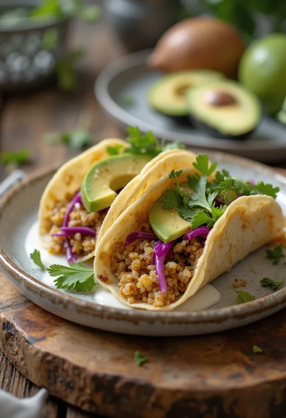 Taco με κινόα σερβιρισμένο