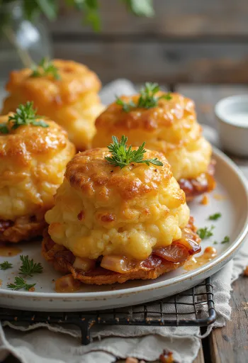 Yorkshire pudding με κομματάκια μπέικον, φρεσκοσερβιρισμένο