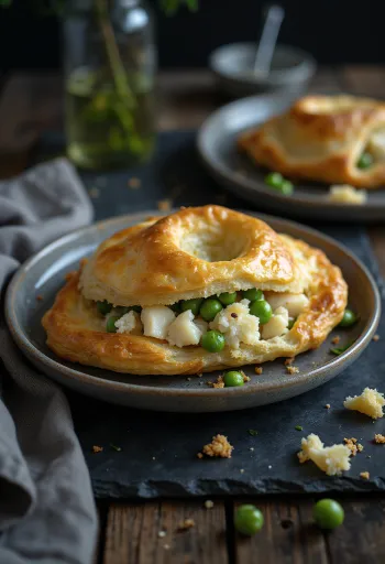 Cornish pasty με γέμιση ψαριού, φρεσκοψημένο, με τραγανή ζύμη
