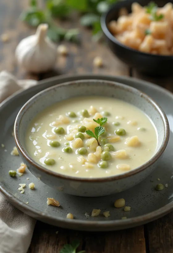 Σάλτσα πράσινου πιπεριού με σκόρδο σερβιρισμένη