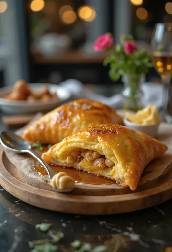 Φρεσκοψημένο Καλτσόνε με Τζίντζερ και Μέλι