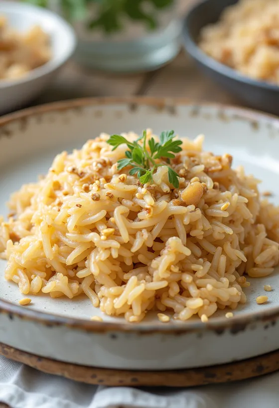 Ρύζι με πέντε μπαχαρικά σερβιρισμένο