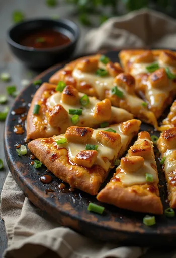Teriyaki chicken pizza με κοτόπουλο σχάρας και σουσάμι