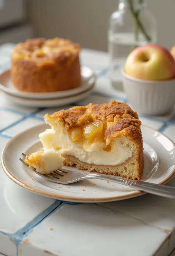 Τούρτα ανθότυρο με μήλο και κανέλα διακοσμημένη