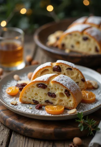 Κλασικό Dresdner Stollen σερβιρισμένο