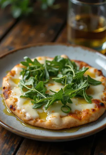 Pizza Bianca con Rucola με ρόκα και τυρί