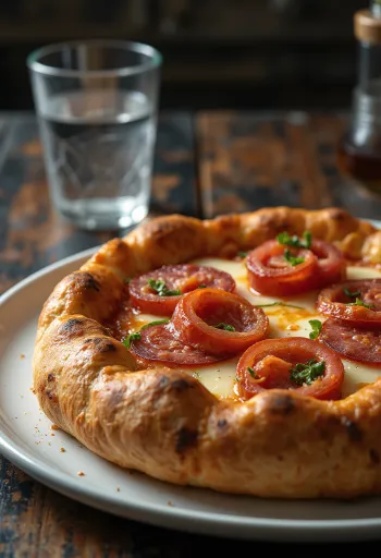 Πίτσα Diavola με γεμιστή κρούστα και πικάντικο σαλάμι