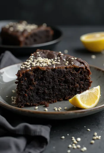 Κέτο τούρτα παπαρουνόσπορου σερβιρισμένη