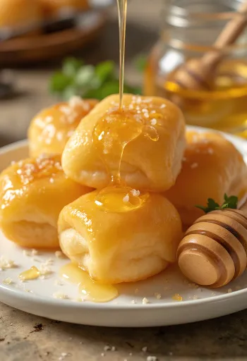 Sopaipilla χωρίς γλουτένη με γιαούρτι και μέλι, σερβιρισμένο