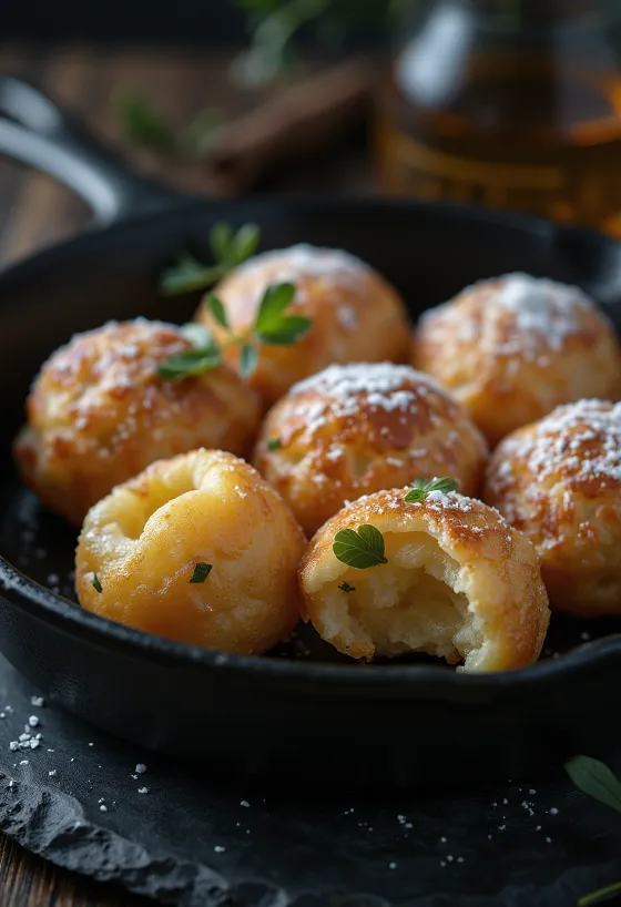 Æbleskiver χωρίς γλουτένη, χρυσοκαφέ, με μαλακό εσωτερικό και τραγανό εξωτερικό