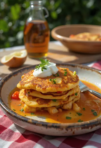 Cajun πικάντικες κρέπες σερβιρισμένες