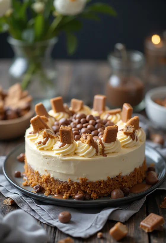 Τούρτα Kinder Bueno σερβιρισμένη