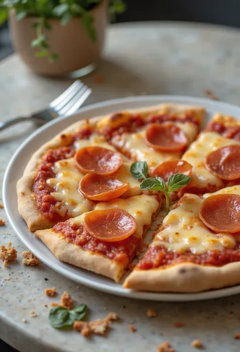 Vegán pepperoni pizza με φυτικό τυρί και λουκάνικο