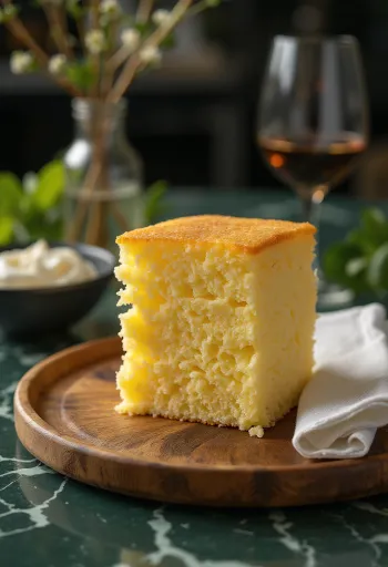 Κλασικό παντεσπάνι σερβιρισμένο