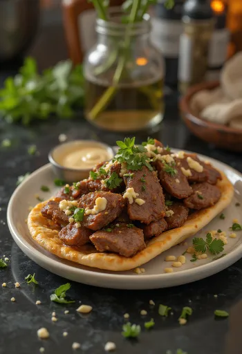 Σουάρμα με αρνί, φρέσκα λαχανικά και γιαούρτι