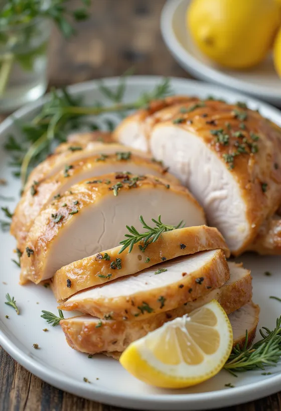 Ψητό στήθος γαλοπούλας σερβιρισμένο