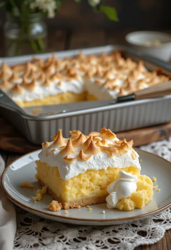 Φέτες καρύδας με μαρέγκα σερβιρισμένες