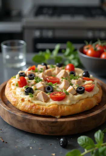 Φοκάτσια με στήθος γαλοπούλας και λαχανικά σερβιρισμένη