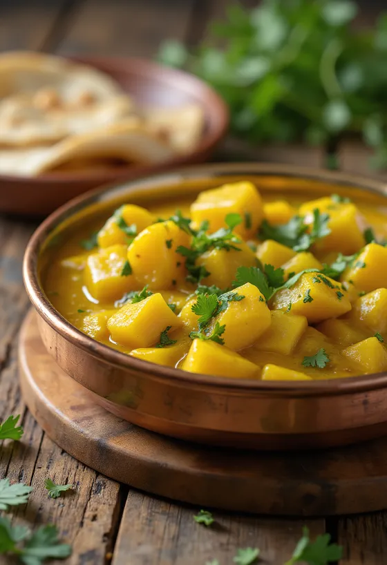 Tinda sabzi, πικάντικο tinda ινδικού τύπου, σερβιρισμένο με πλούσια μπαχαρικά και φρέσκο κόλιανδρο