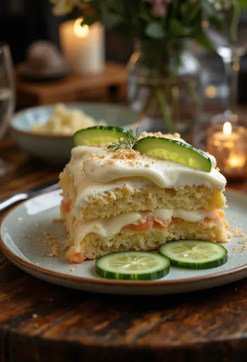 Σμοργκαστάρτα με φέτες αγγουριού και άνηθο, σερβιρισμένη με σκανδιναβικές γεύσεις