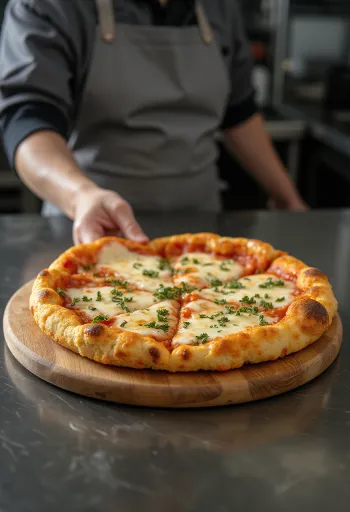 Βάση πίτσας από κουνουπίδι με vegan επικάλυψη σερβιρισμένη