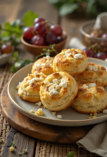 Πογκάτσα με κατσικίσιο τυρί σερβιρισμένη