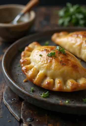 Εμπανάδας με πατάτα και σκόρδο ψημένα χρυσαφένια