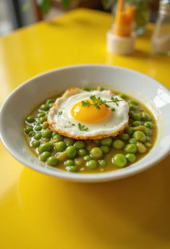 Κρεμώδης αρακάς γιαχνί, πασπαλισμένος με φρέσκο μαϊντανό